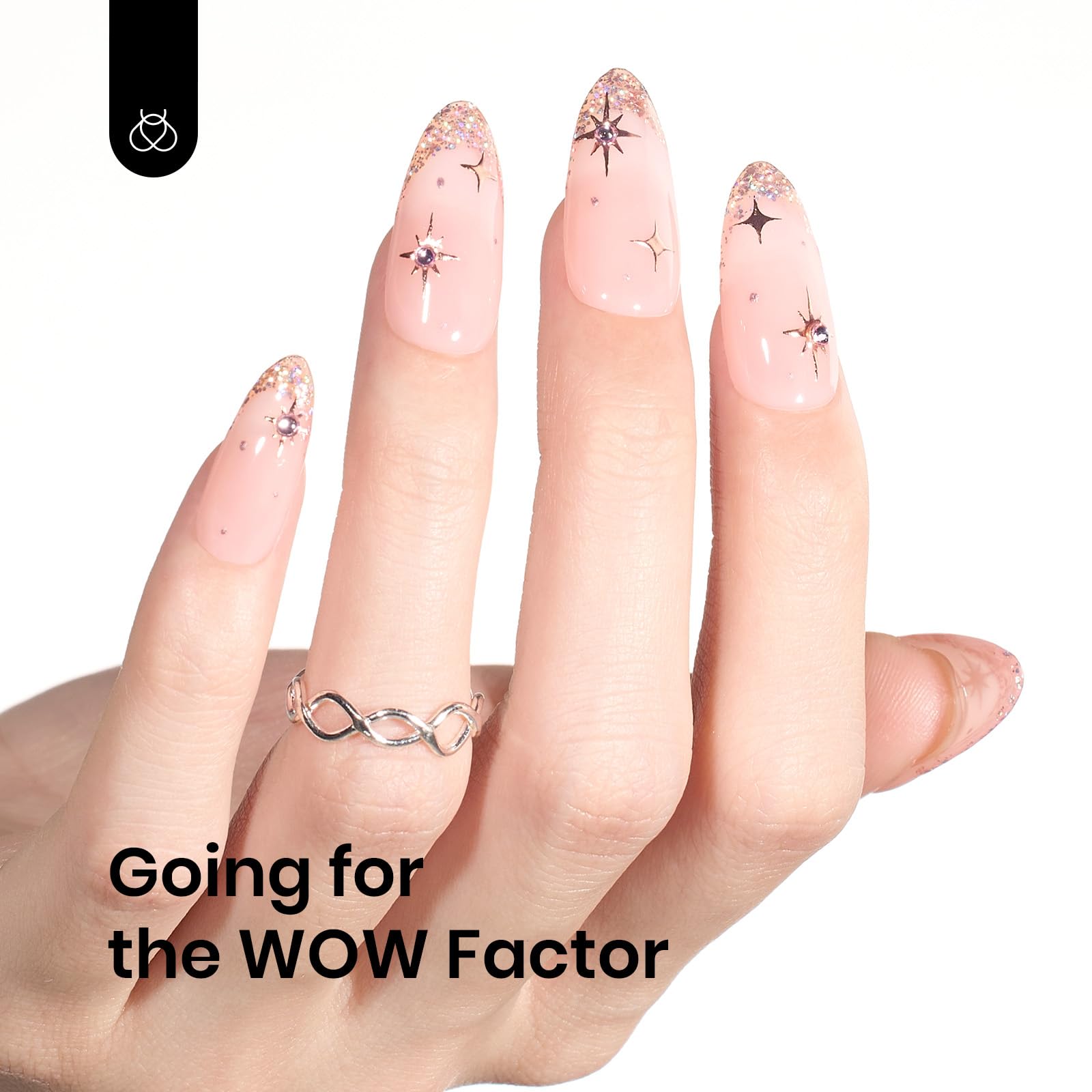 Beetles Gel Vernis rose-or effet miroir – reflets saisissants et maniement facile.