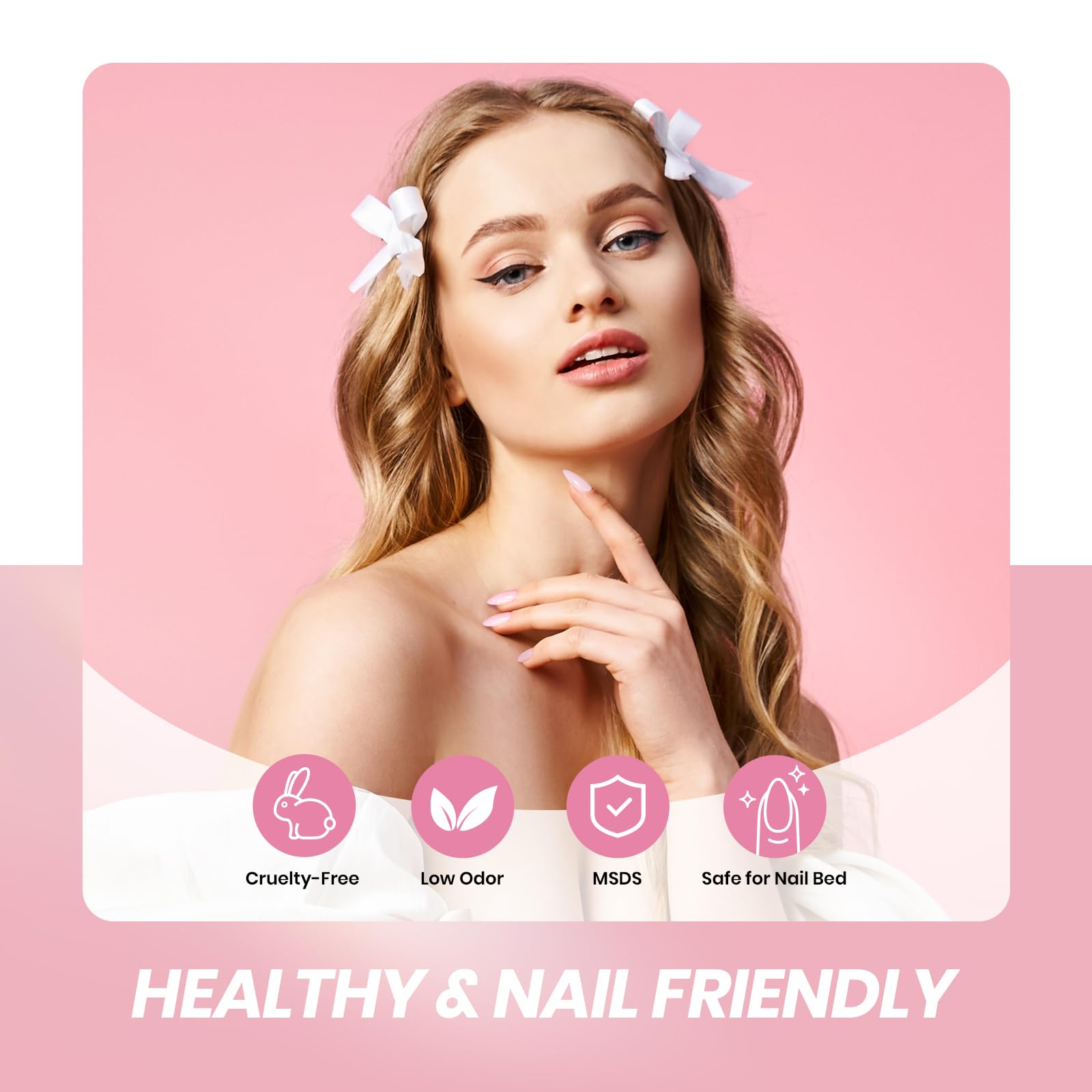 Beetles Vernis Gel Rose Paillettes: fini brillant et tenue longue possible.