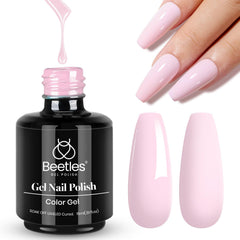Beetles vernis gel rose pâle 15 ml sur flacon, couleur élégante et durable.