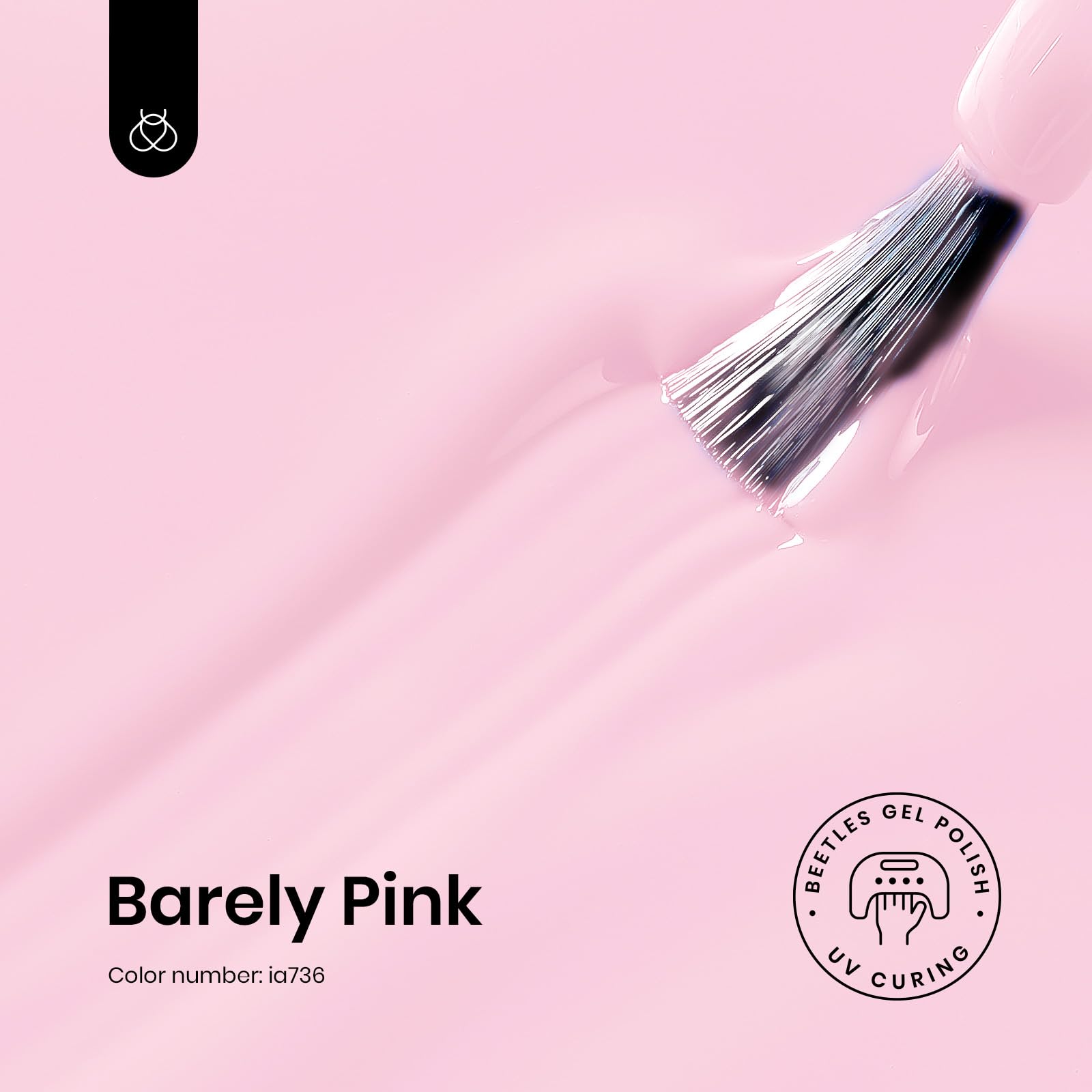 Beetles vernis gel rose pâle sur bouteille, présentation claire et efficacité.