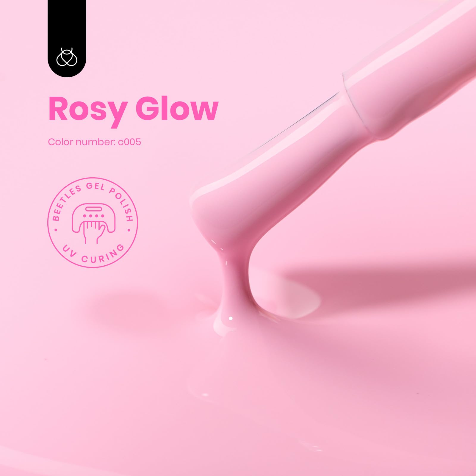 Beetles Rosy Glow fini brillant pour une allure salon à domicile.