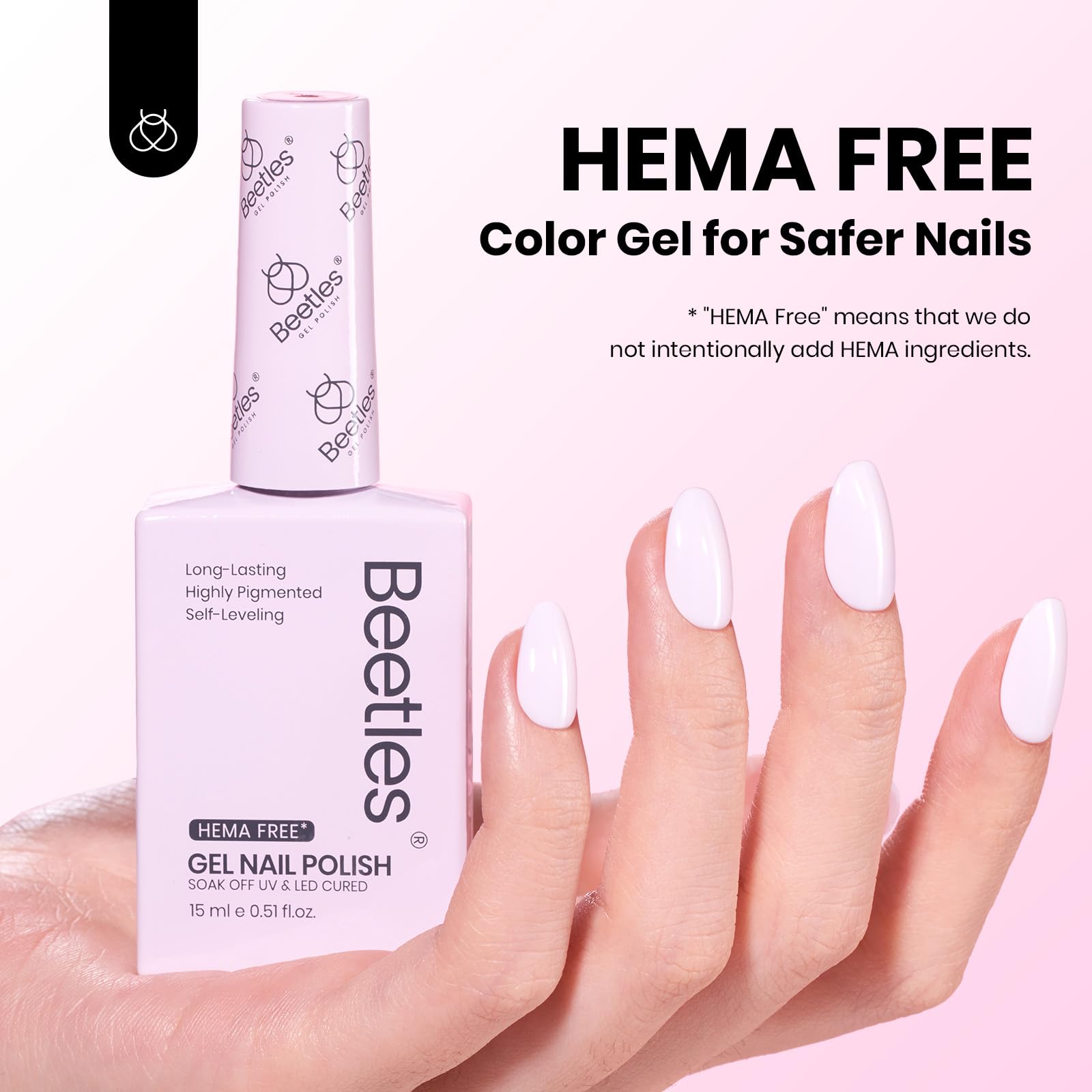 Beetles Gel Polish Rose Pastel – brillance éclatante et tenue sur ongles