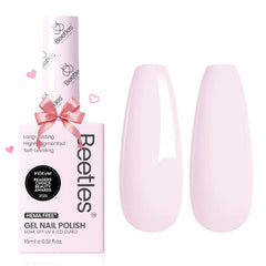 Beetles Gel Polish Rose Pastel Cream Puff – vue bouteille, couleur durable et lumineuse