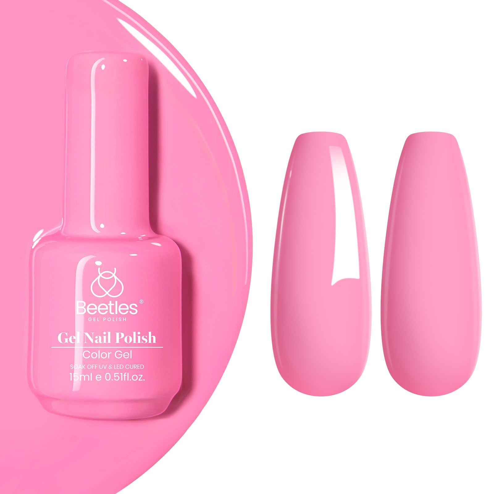 Beetles Vernis Gel Rose Flamingo, usage à domicile simple et rapide