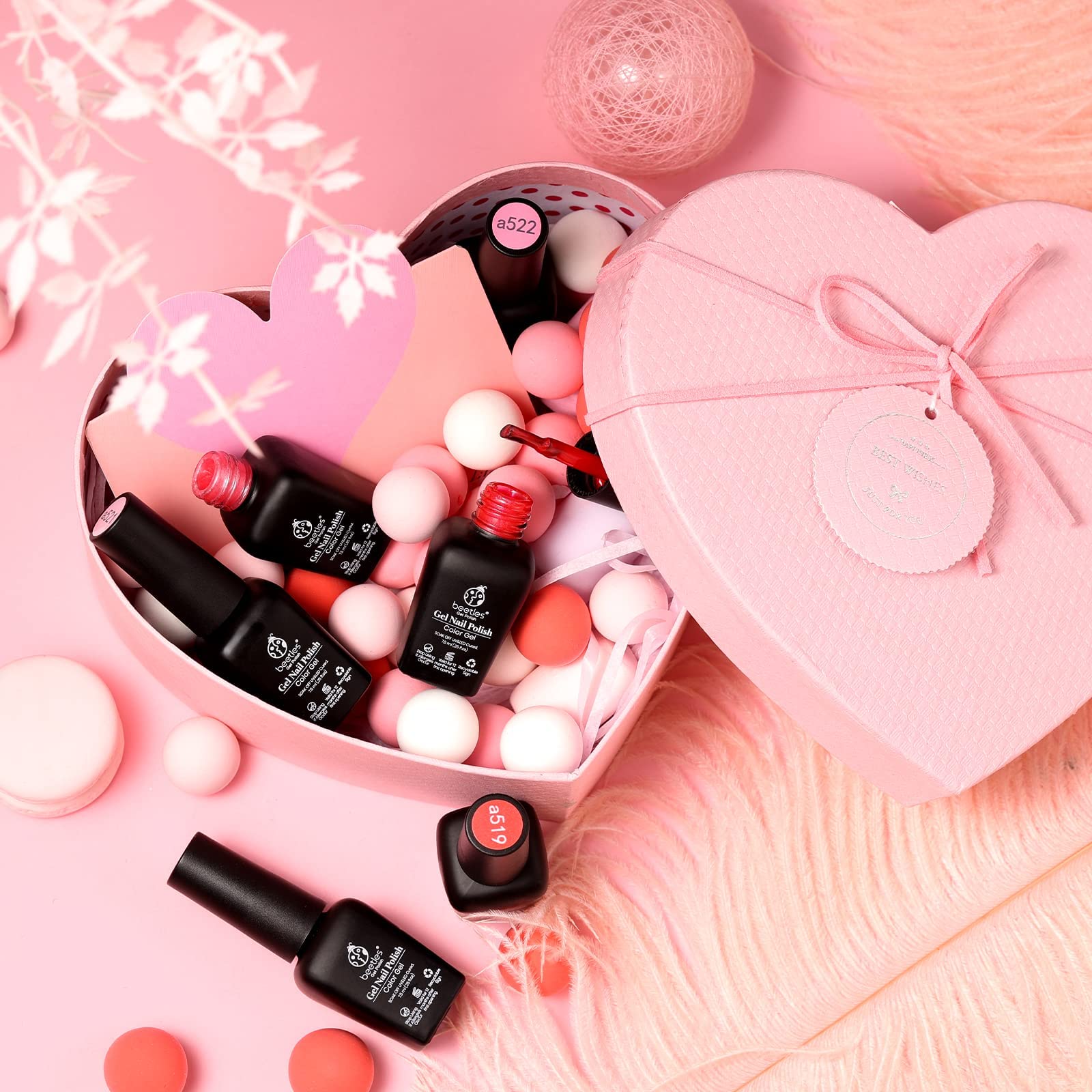 Vernis gel Beetles rose poudré : couleur subtile, tenue longue durée.