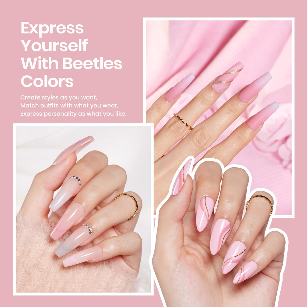 Beetles Vernis Gel Rose: couleur douce idéale pour un look quotidien