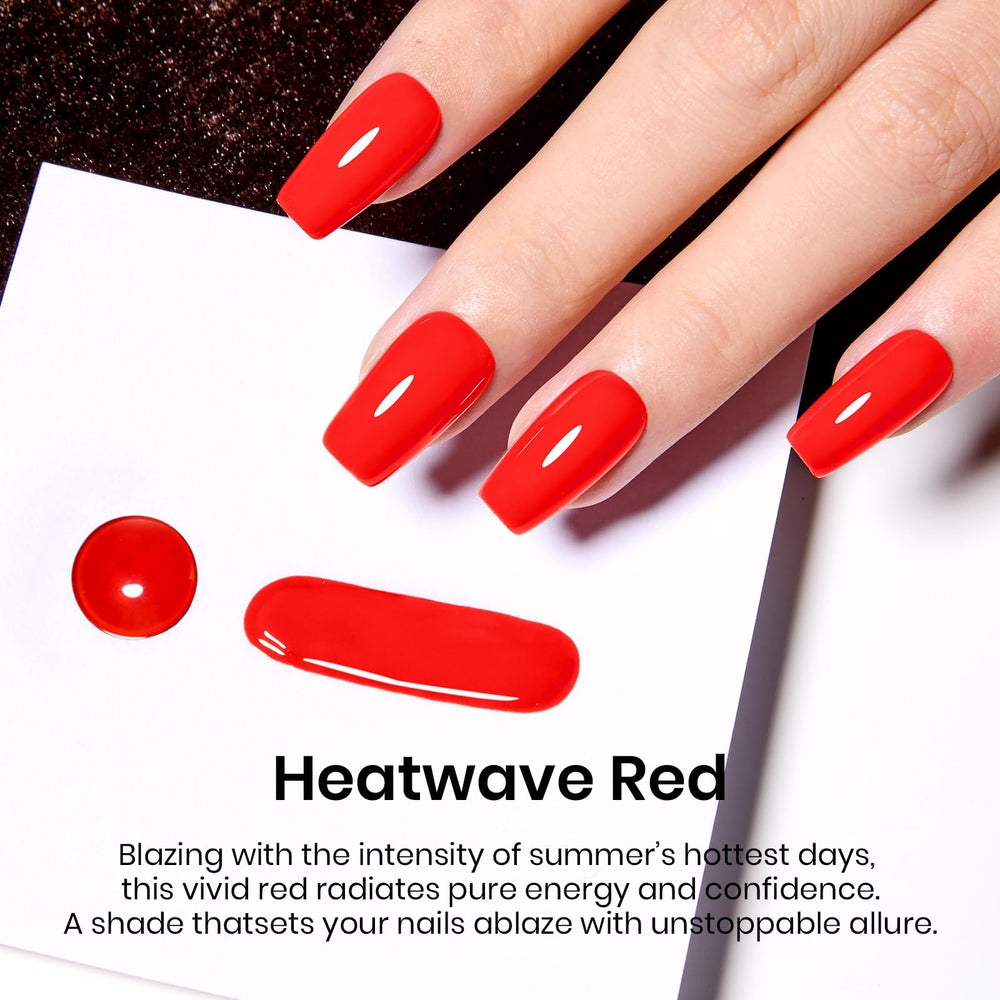 Beetles Gel Polish rouge brillant – finition lumineuse pour une manucure éclatante.