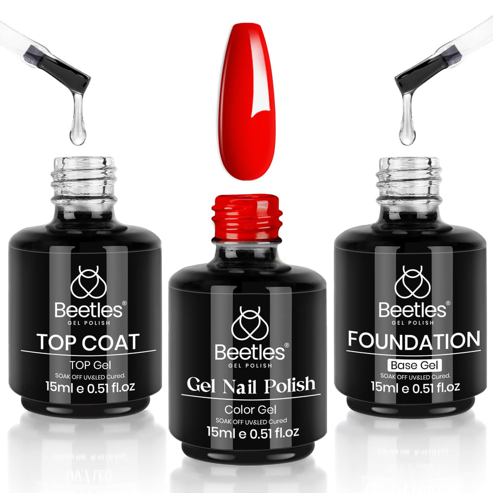 Beetles vernis gel rouge cerise 15ml – ensemble durable à domicile.
