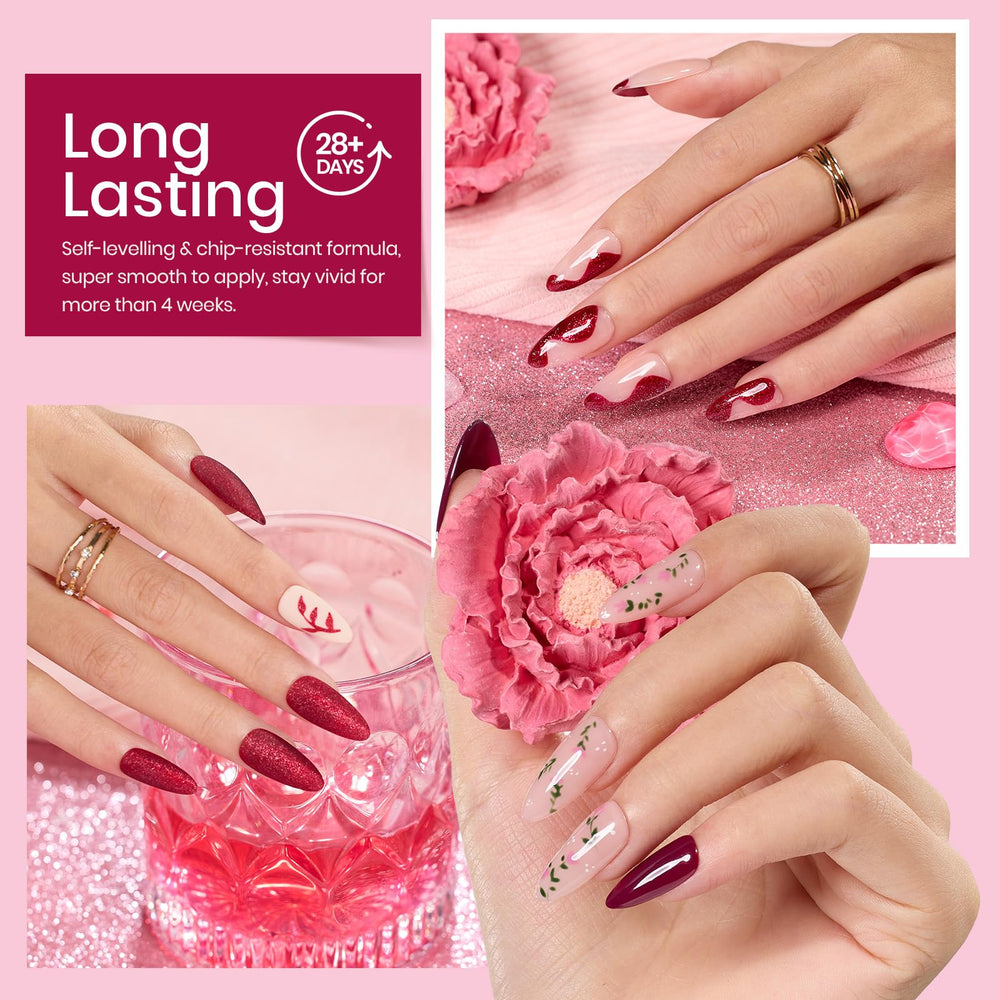 Beetles vernis gel rouge cerise et moka pour un style vif.