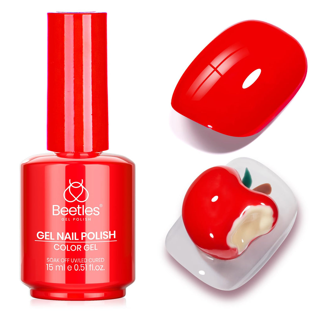 Beetles Gel Polish rouge classique – bouteille identique pour repérage rapide et manucure fluide.