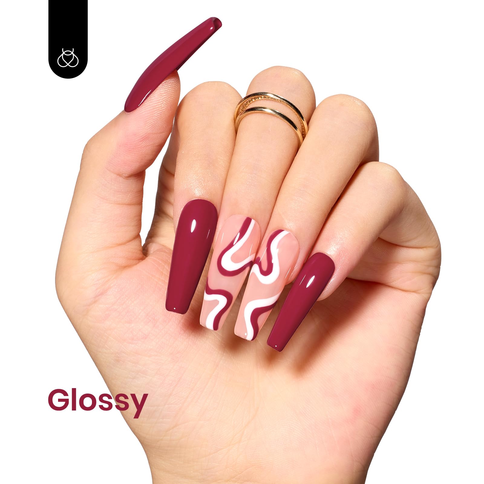 Beetles vernis gel rouge, pinceau prêt pour une application précise.