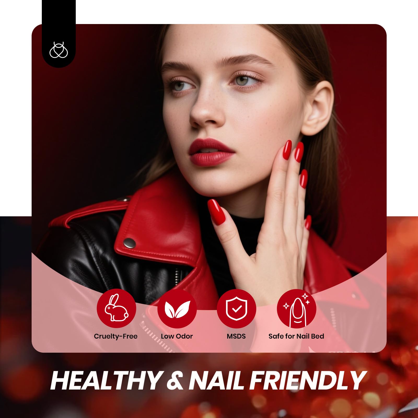 Beetles vernis gel rouge sombre, idéal pour des looks de soirée.