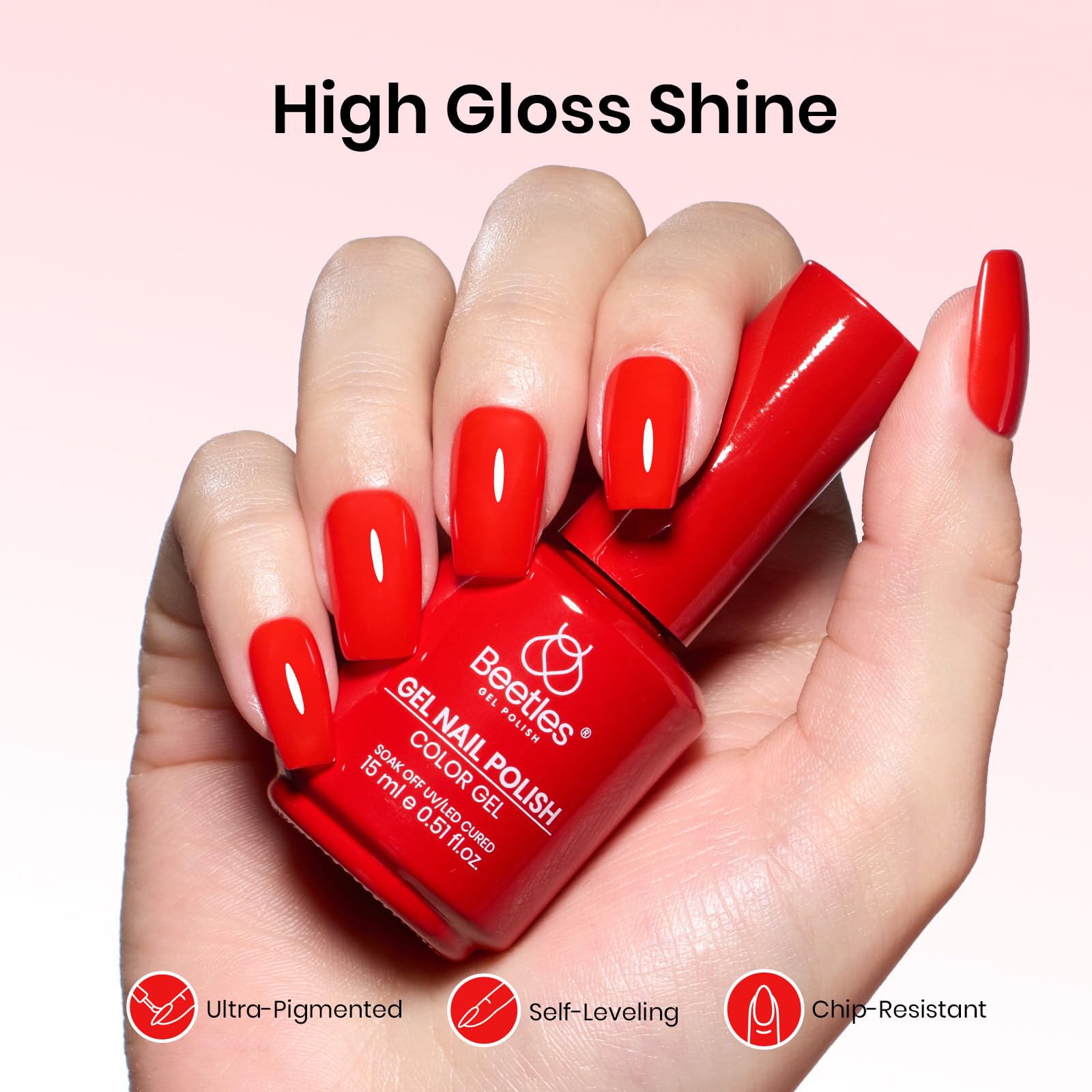 Beetles Gel Rouge – utilisation en salon et à domicile, résultat rapide.