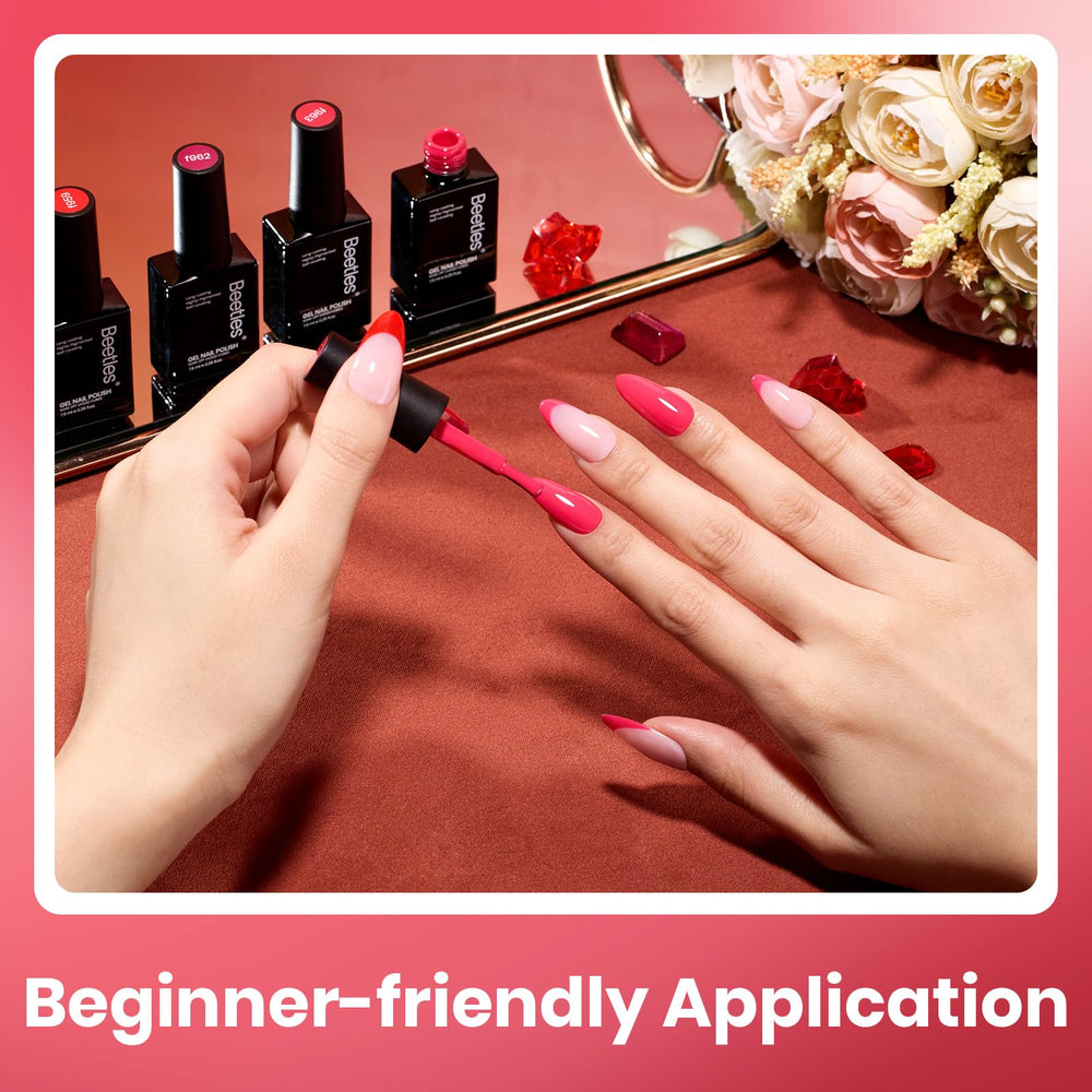 Beetles Gel Vernis f963 Rouge vif, couleur rapide pour look express