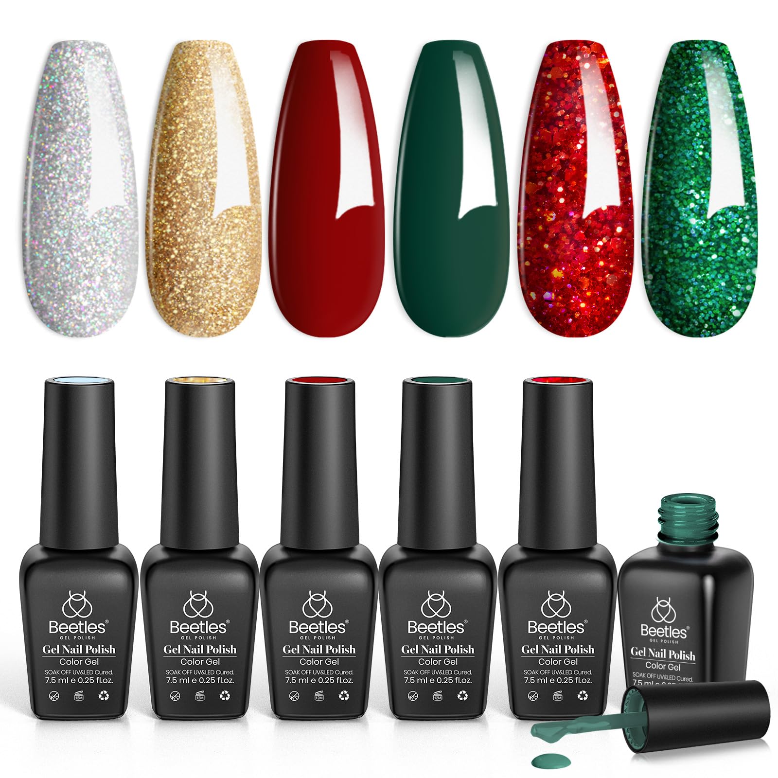 Beetles Vernis Gel Saint-Valentin rouge paillettes pour une manucure festive