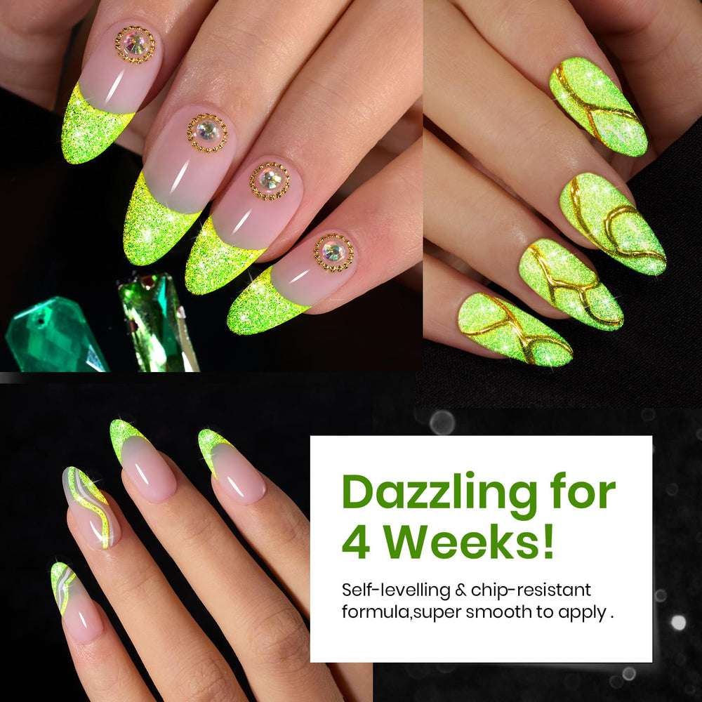 Beetles vernis gel teinte vert lime, couleur tendance printanière.