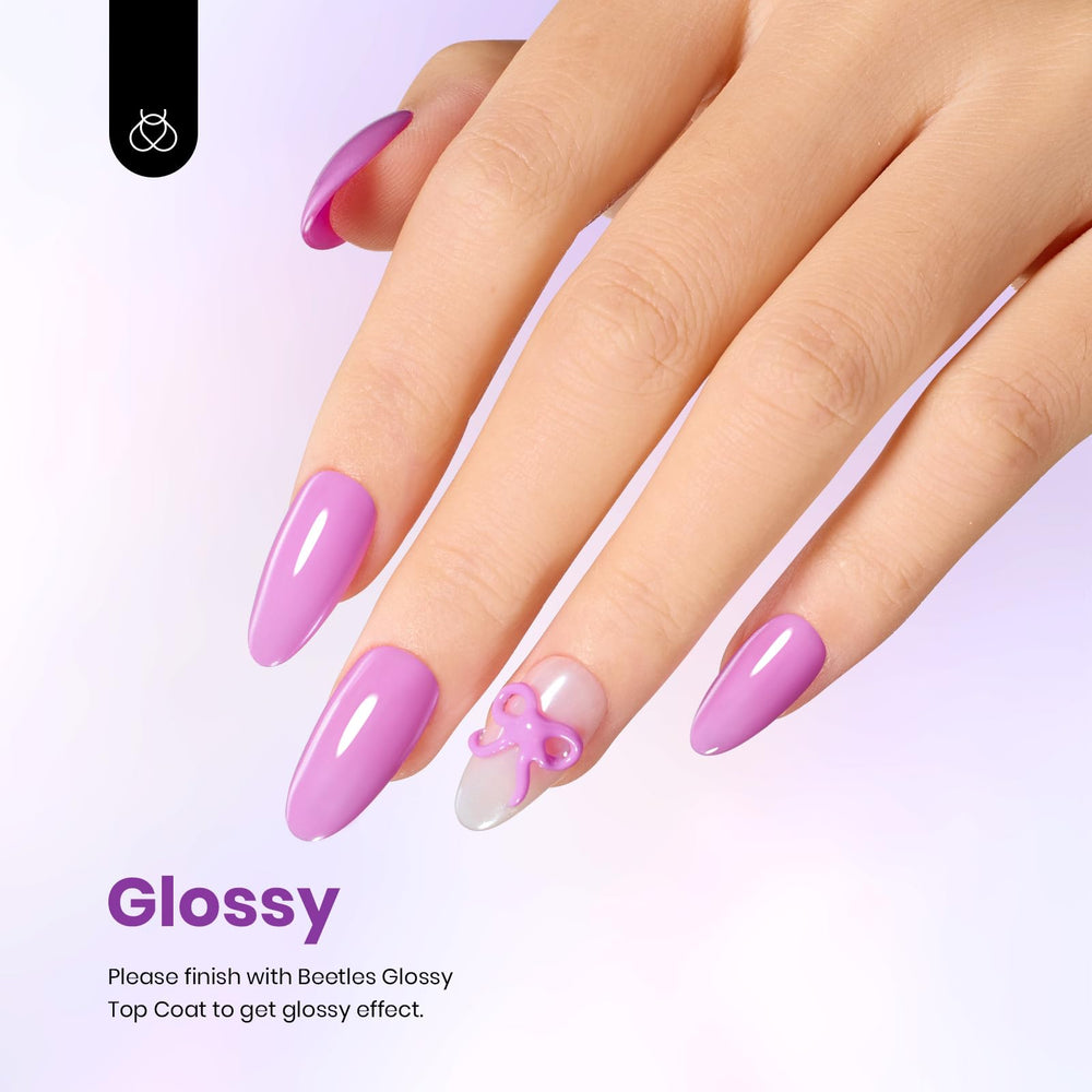 Beetles vernis gel teinte violet fuchsia pour manucure artistique.