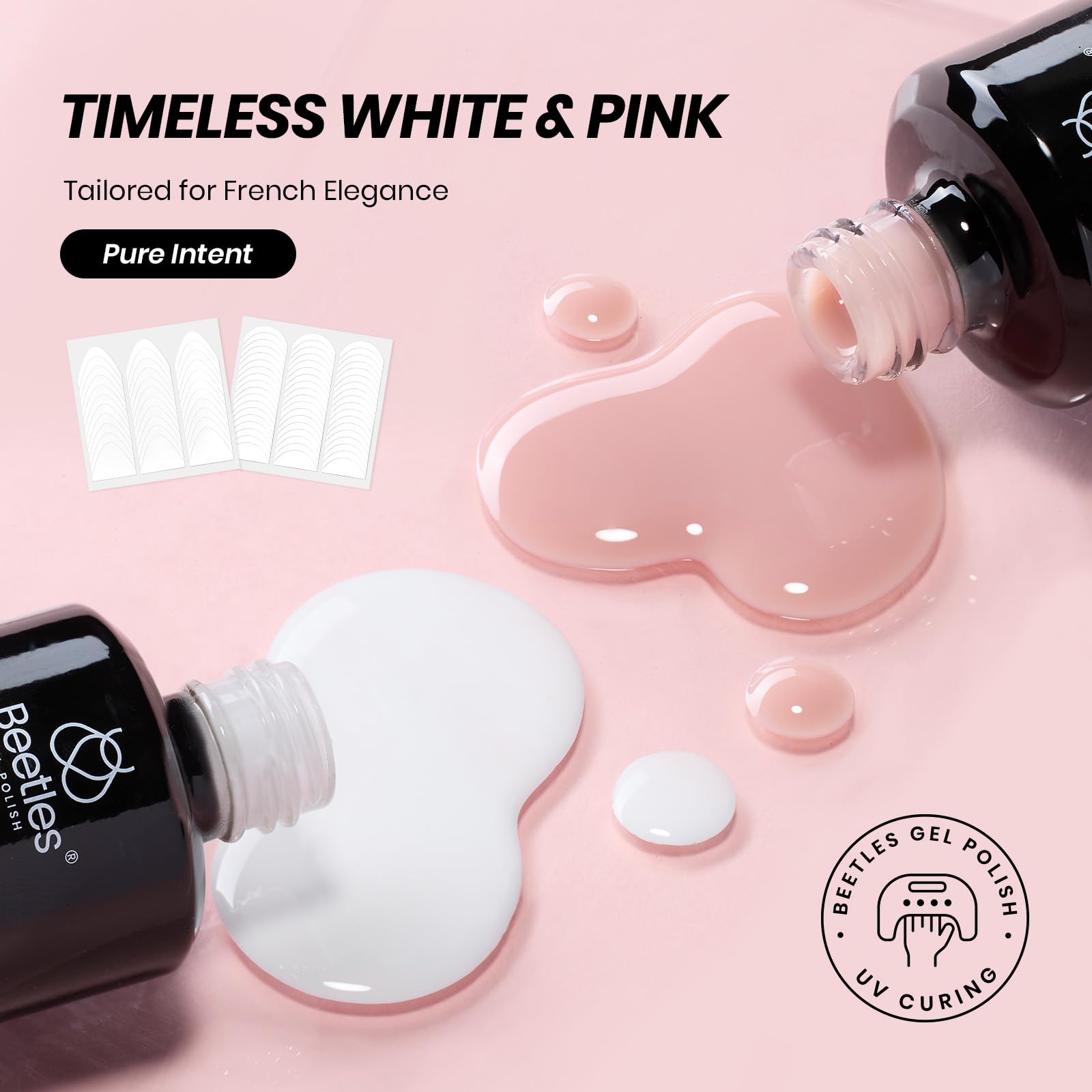 Beetles vernis gel-tip francais autocollants guides style-2 pour des bords nets.