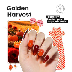 Beetles Gel Polish Valentines Golden Harvest couleur rouge profond pour un look chic.