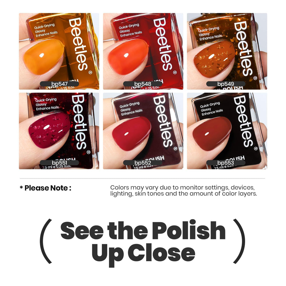 Beetles Gel Polish Valentines Golden Harvest, finition brillante pour des ongles élégants et durables.