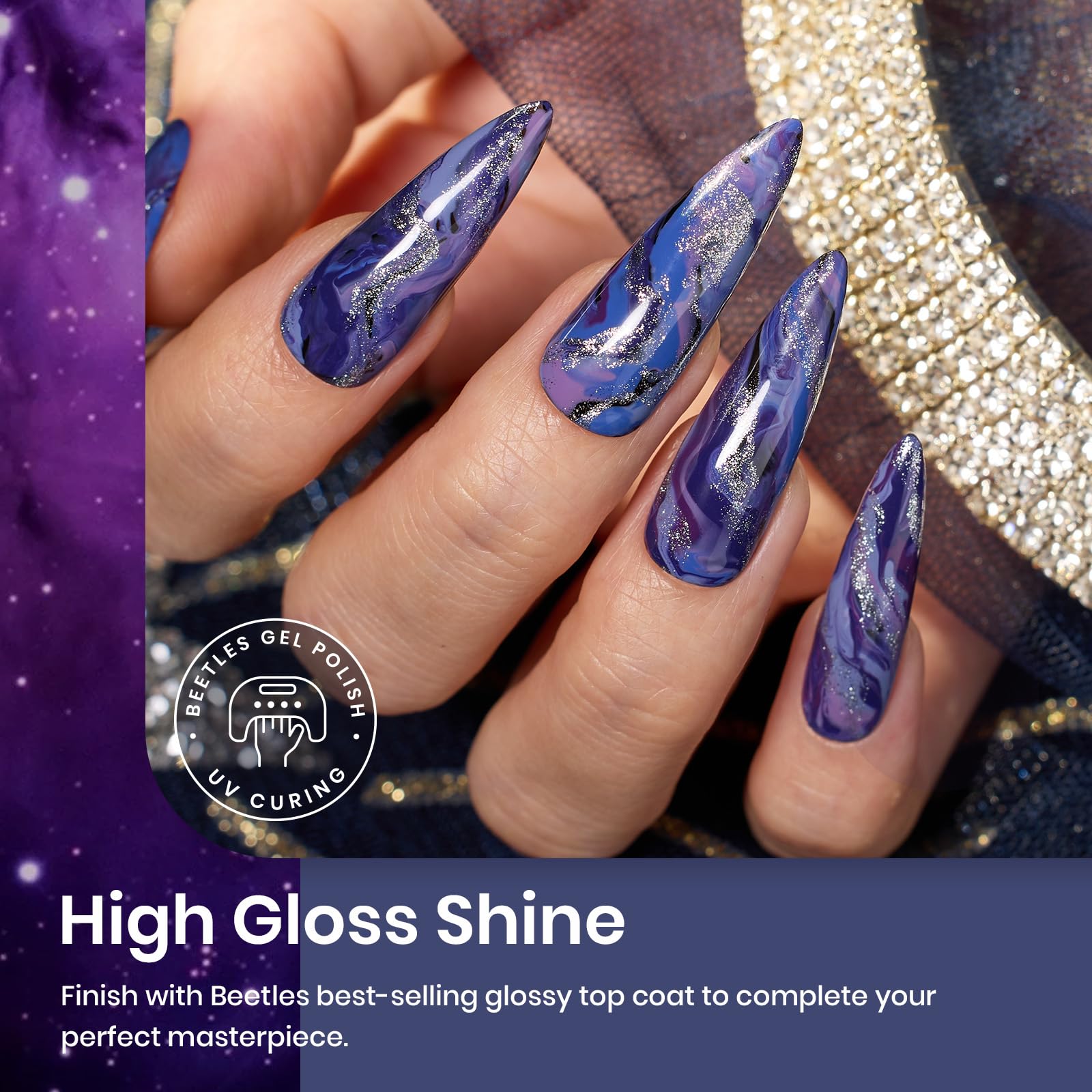 Beetles Gel Polish Violet, nuance tendance et lumineuse pour un style moderne.