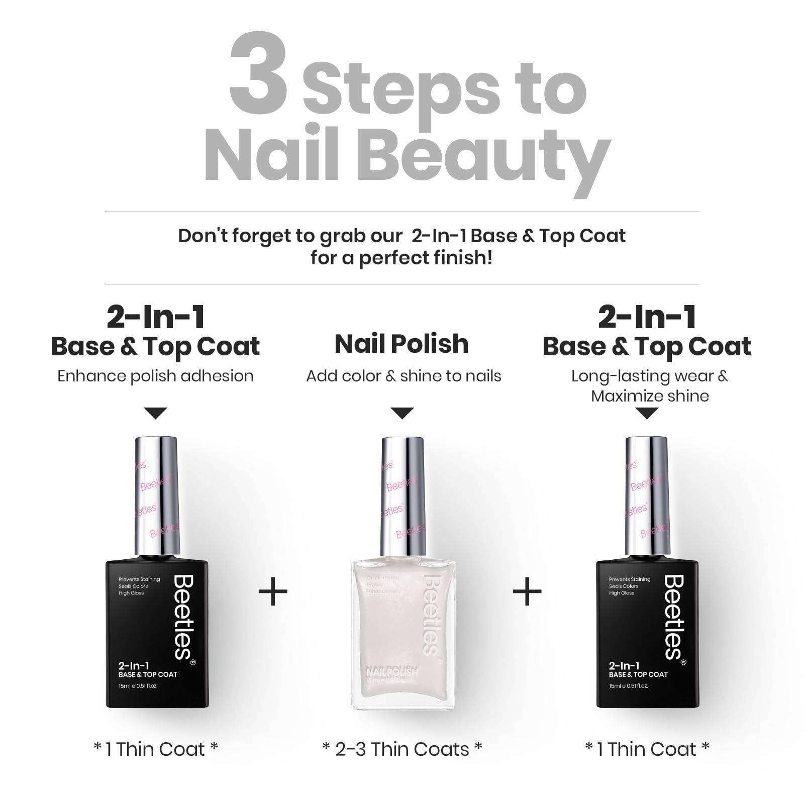 Beetles Vernis nacré – solution 2-en-1 et renforcement des ongles