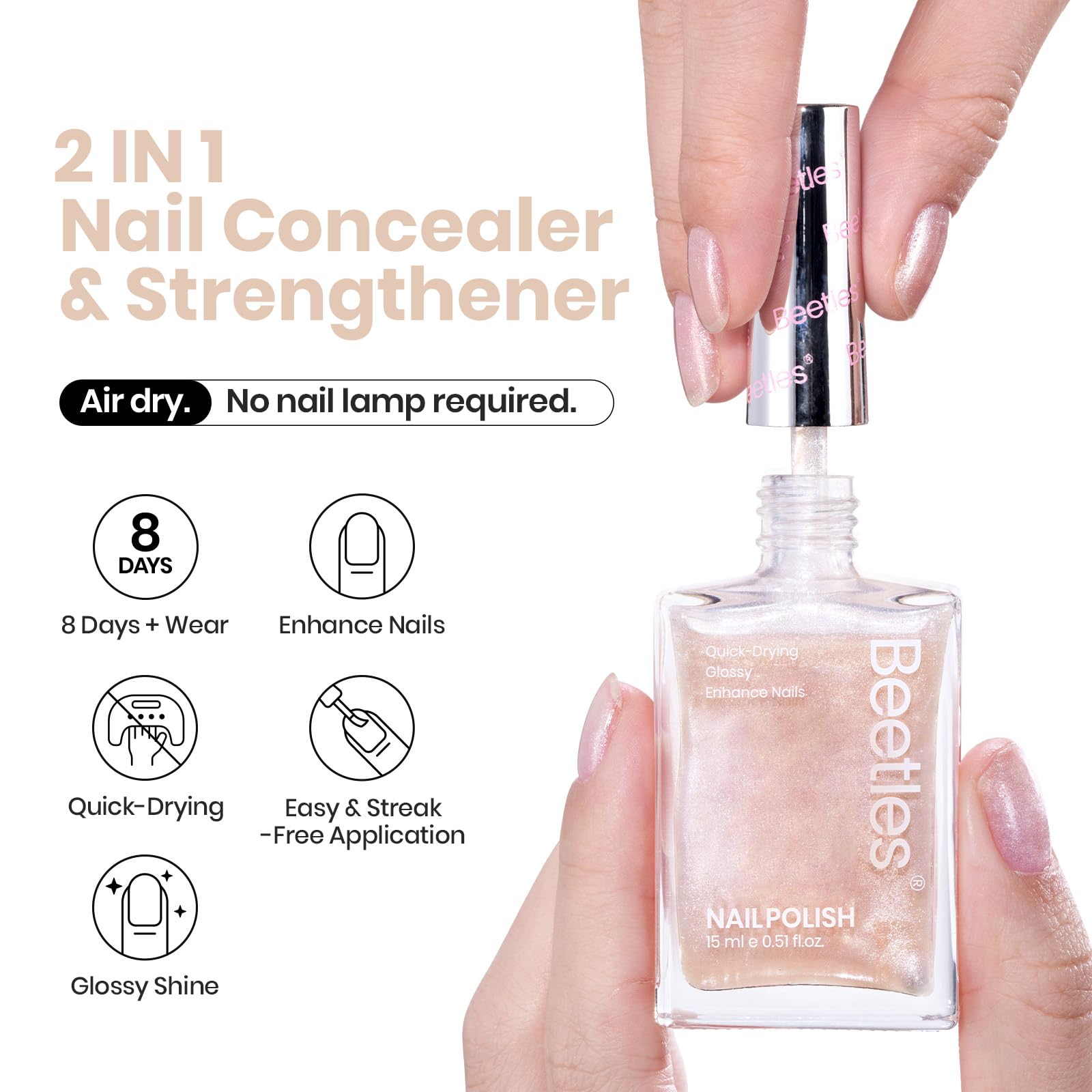 Beetles Vernis nacré – application rapide et uniforme sur ongles