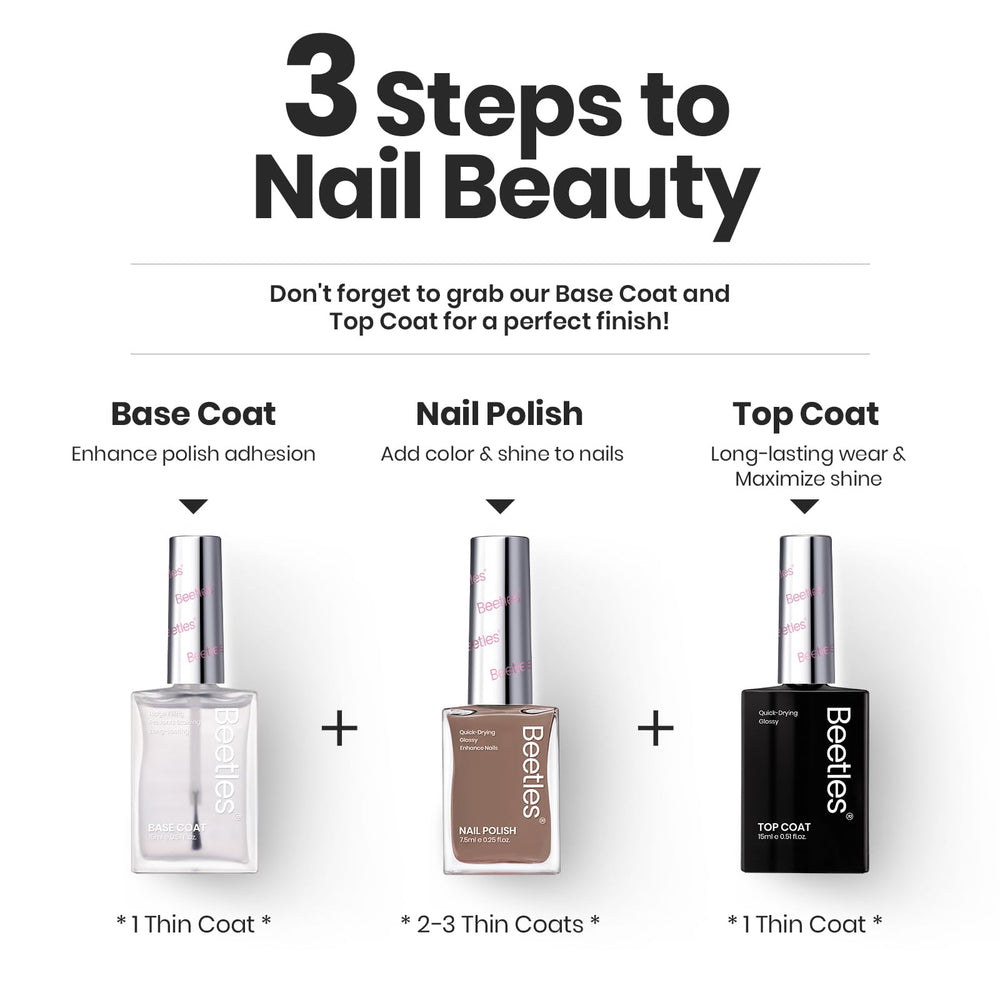 Beetles Vernis Nude Brun Mousse, brillance haute pour look chic.