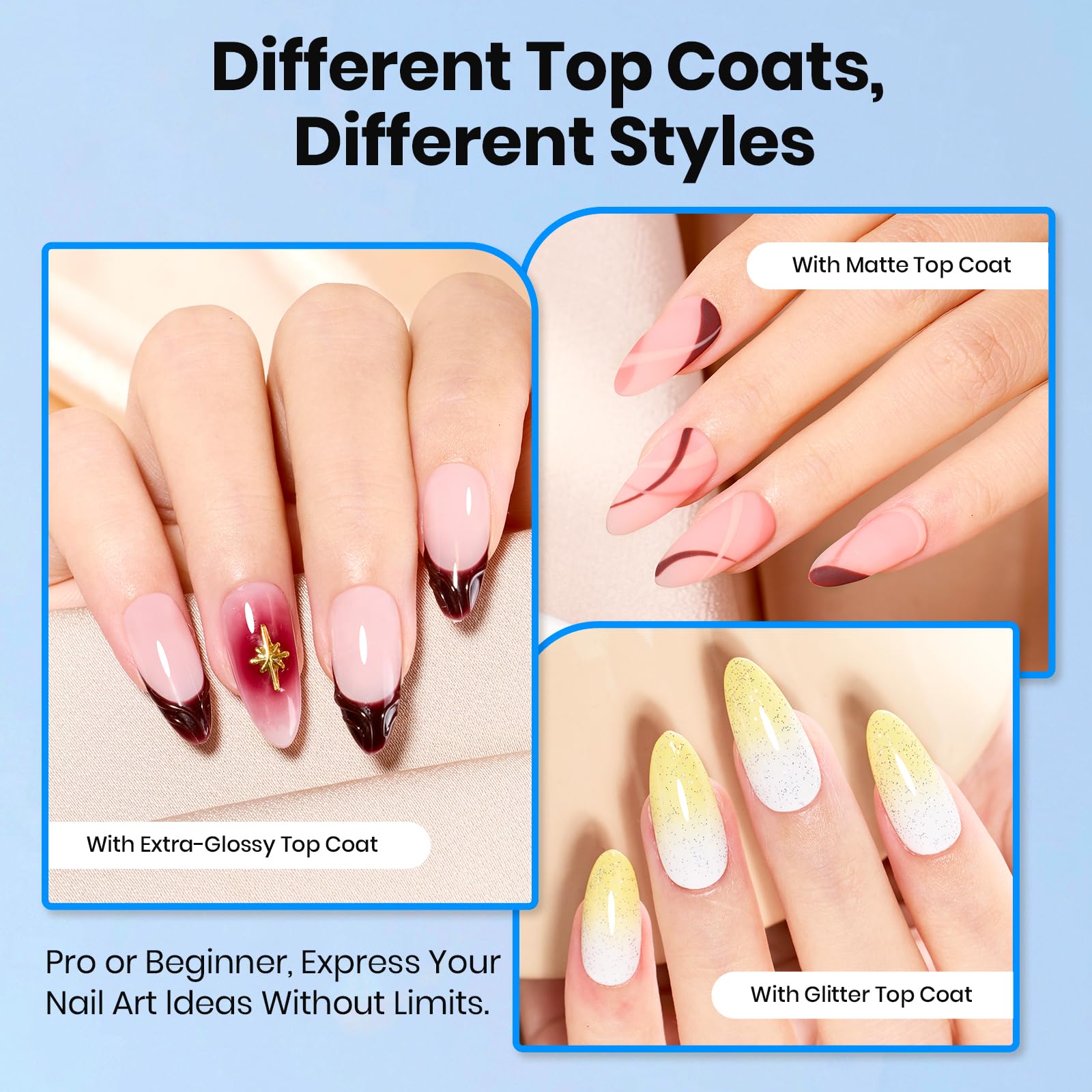 Beetles Vernis-paillette sur bouteille, ajoute un éclat scintillant pour le nail art.