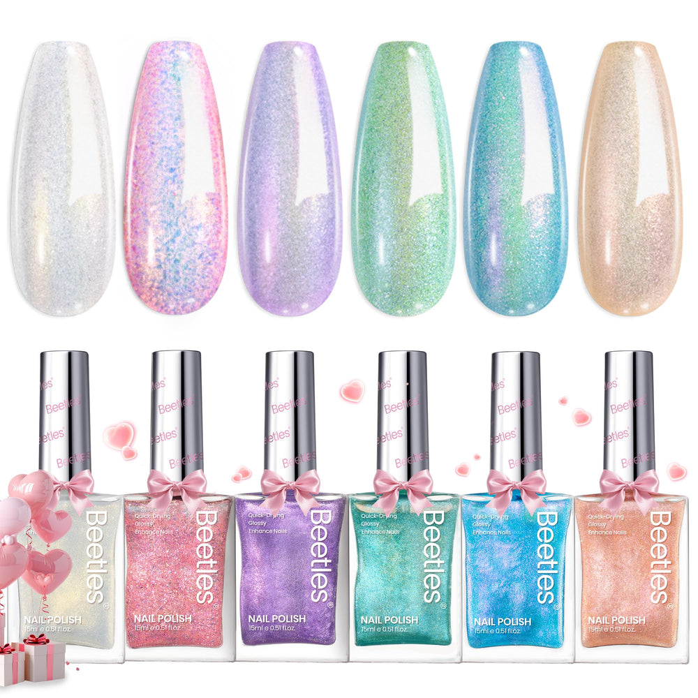 Beetles Gel Polish – paillettes rose douce pour une manucure élégante et durable