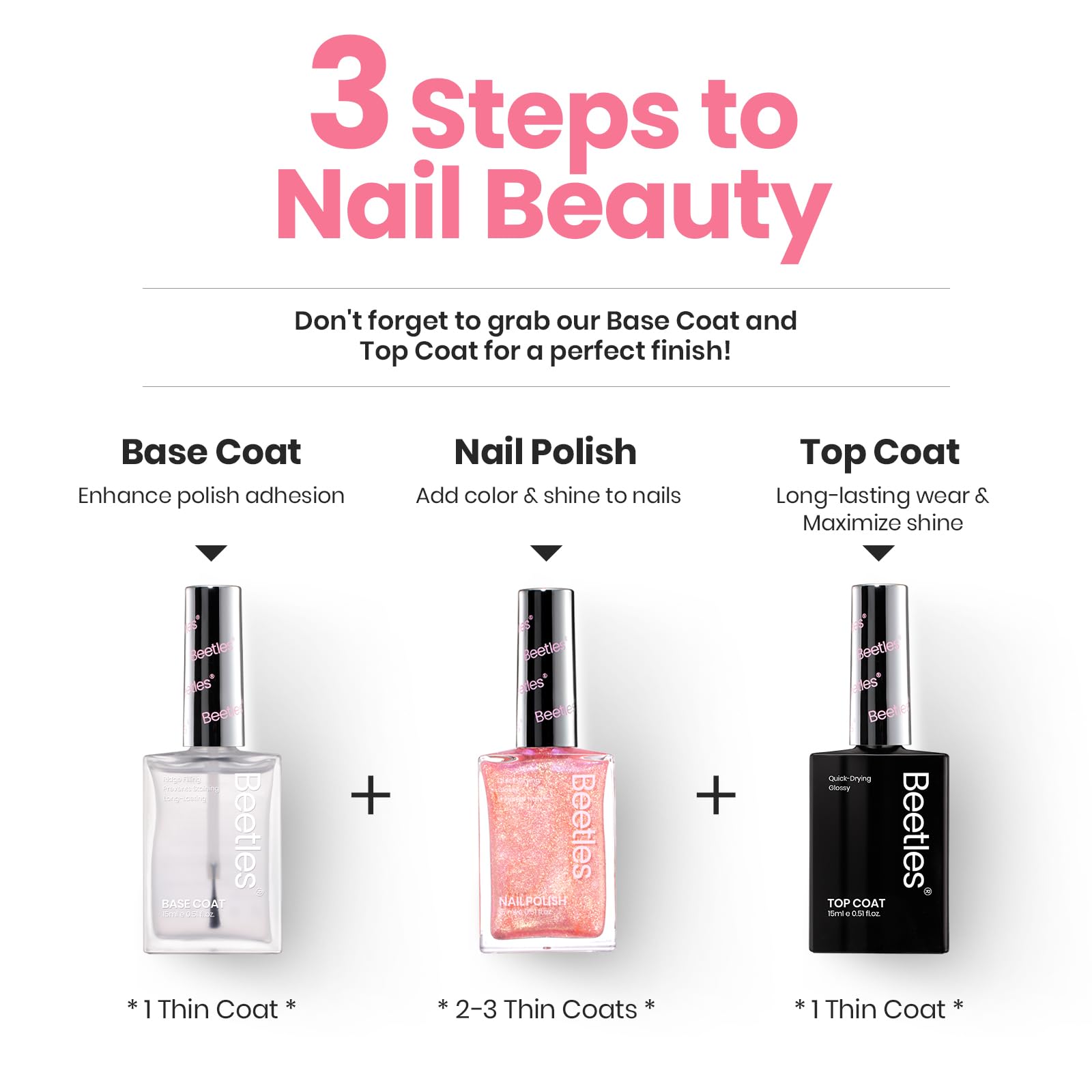 Beetles Gel Polish – parfait pour le nail art, à utiliser comme base colorée