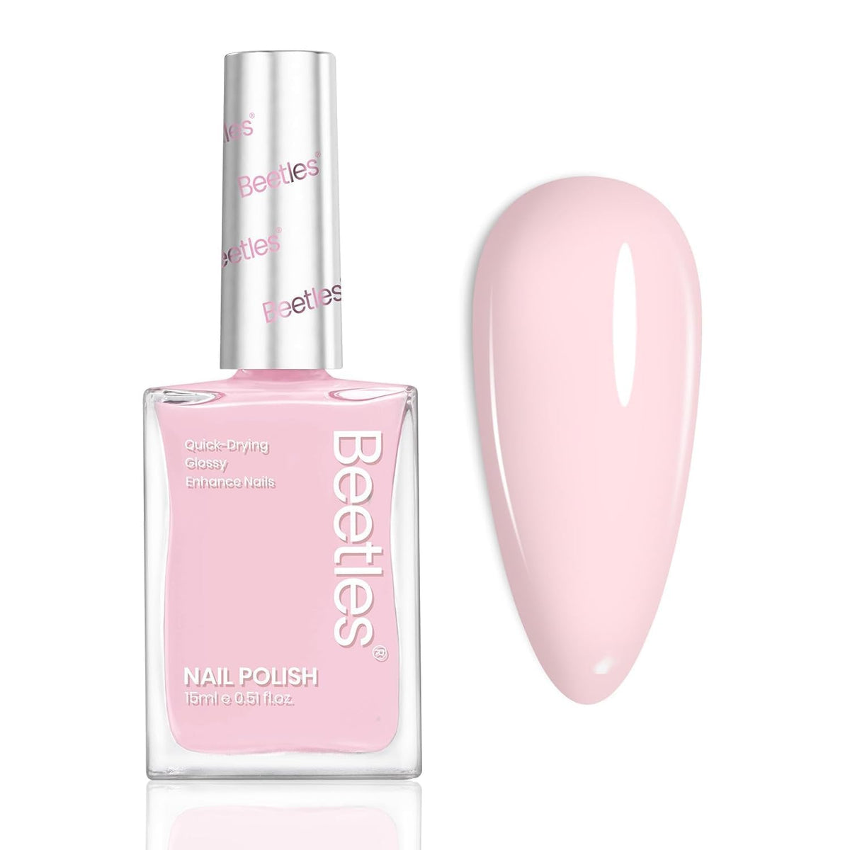 Beetles vernis rose nuage : bouteille élégante et fini doux pour une apparence discrète.