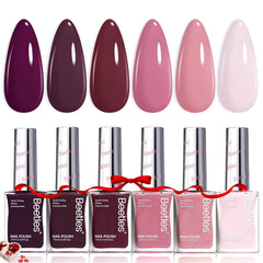 Beetles Vernis Rose Twilight – ensemble 6 couleurs pour nail art varié et glamour