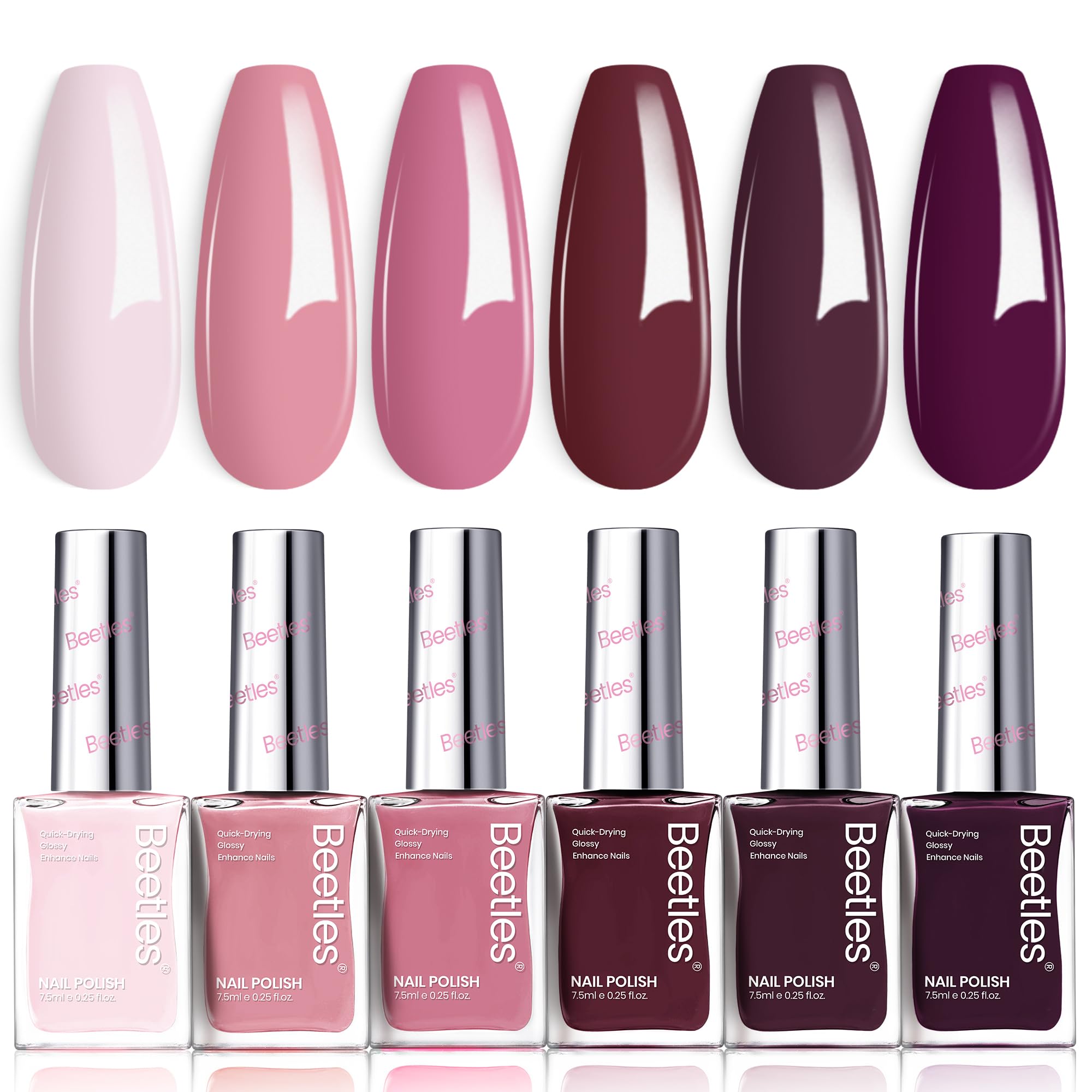 Beetles Vernis Rose Twilight – kit manucure maison prêt à offrir