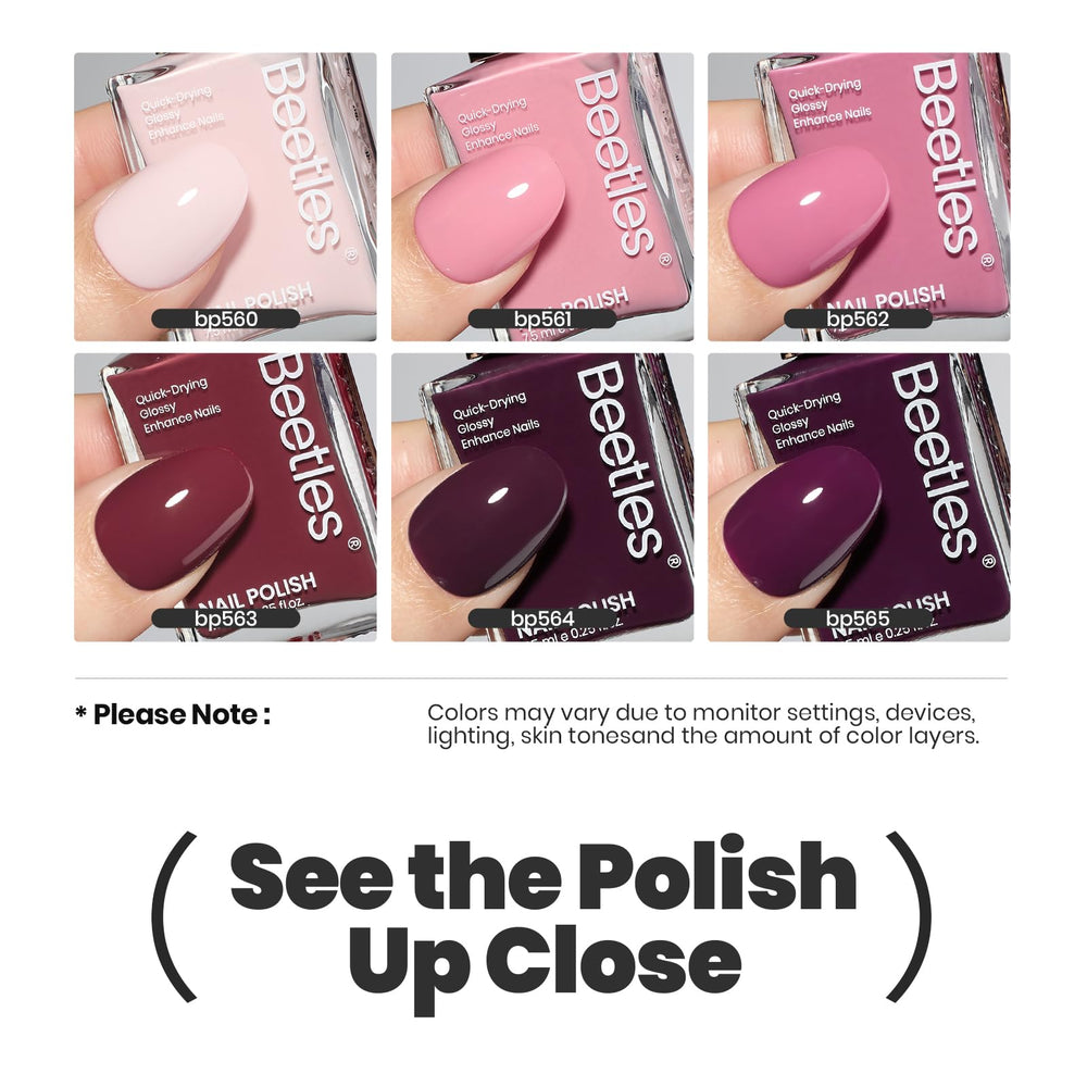 Beetles Vernis Rose Twilight – séchage rapide à l'air pour des looks express
