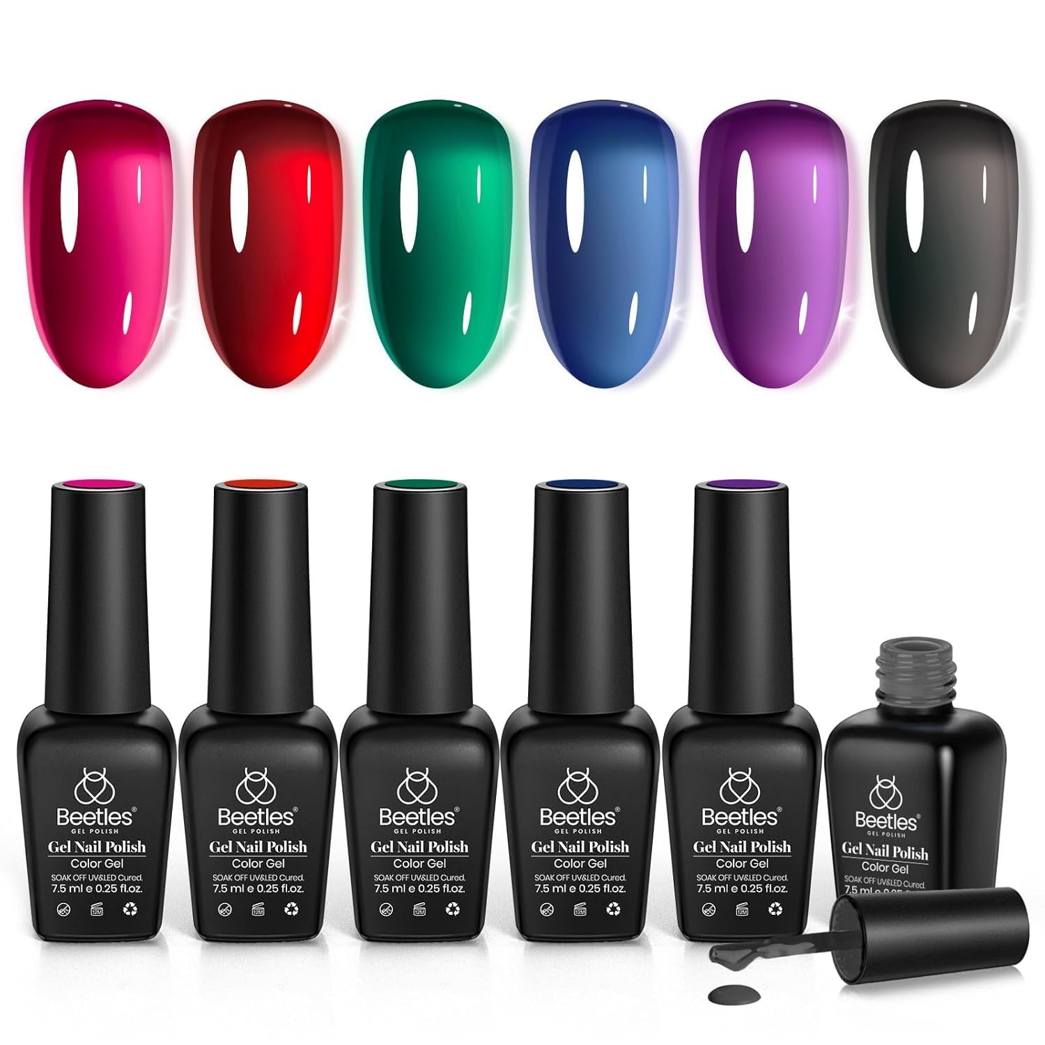 Beetles Vivid Noel Jelly Gel Bleu: effet translucide et brillance pour une manucure festive à domicile.