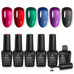 Beetles Vivid Noel Jelly Gel Bleu: effet translucide et brillance pour une manucure festive à domicile.