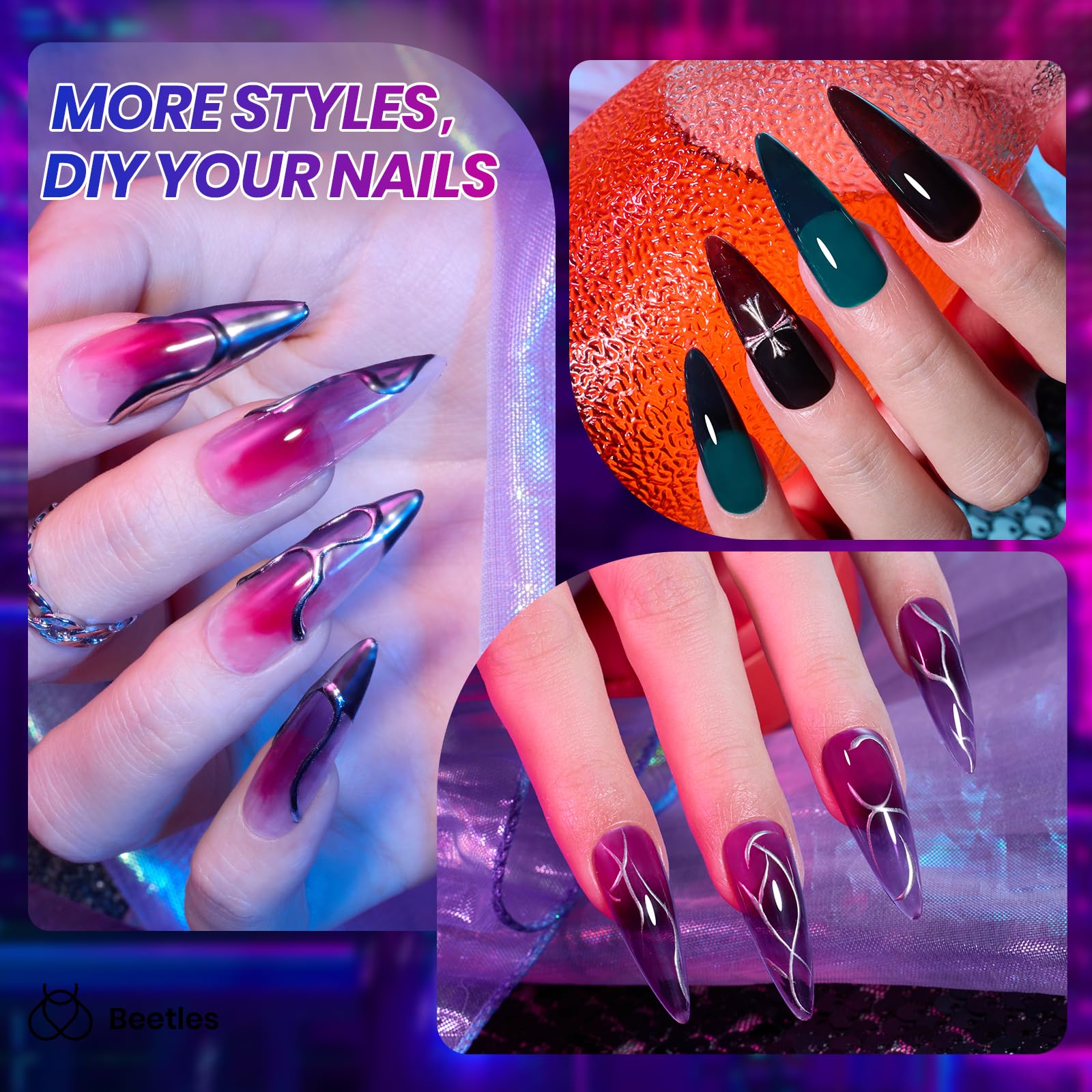 Beetles Vivid Noel Jelly Gel Vert: couleur claire avec profondeur pour une manucure unique.