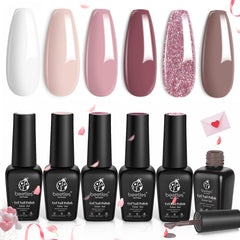 Beetles Wedding Gel Polish ensemble mariage: six couleurs nude rose mauve pour une manucure raffinée