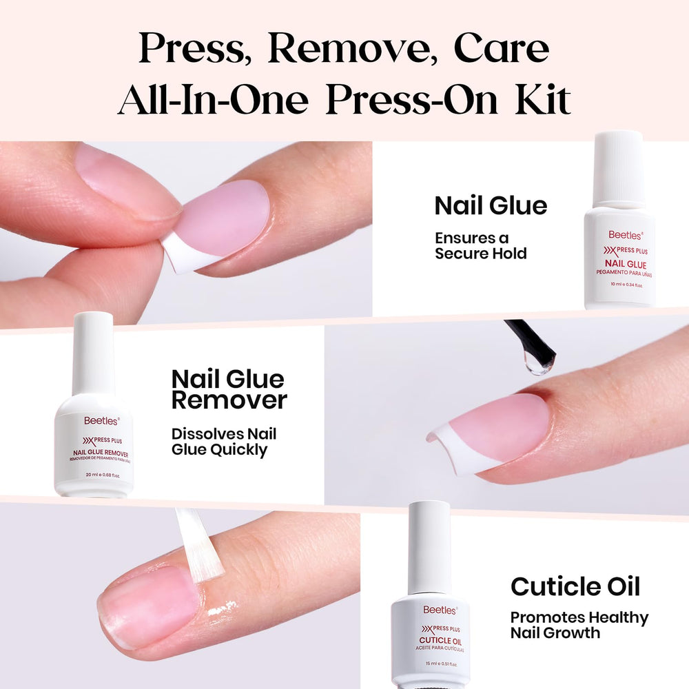 Beetles X Press Kit: colle rapide 10 ml pour fixer solidement les ongles press‑on.
