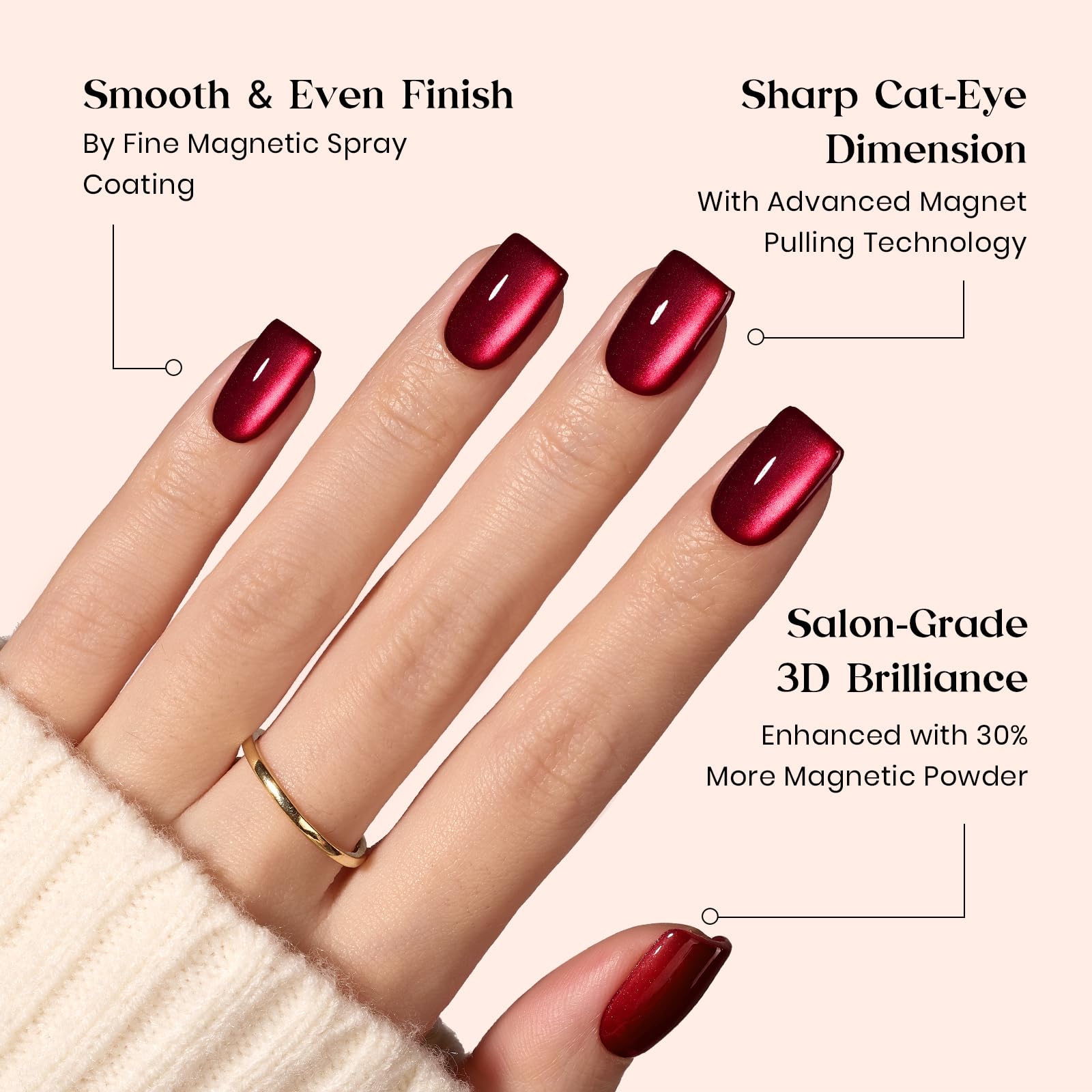 Beetles X Press Cat Eye Ongles bleus avec effet oeil de chat, idéal pour look quotidien.