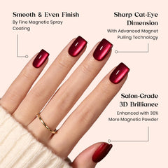 Beetles X Press Cat Eye Ongles bleus avec effet oeil de chat, idéal pour look quotidien.