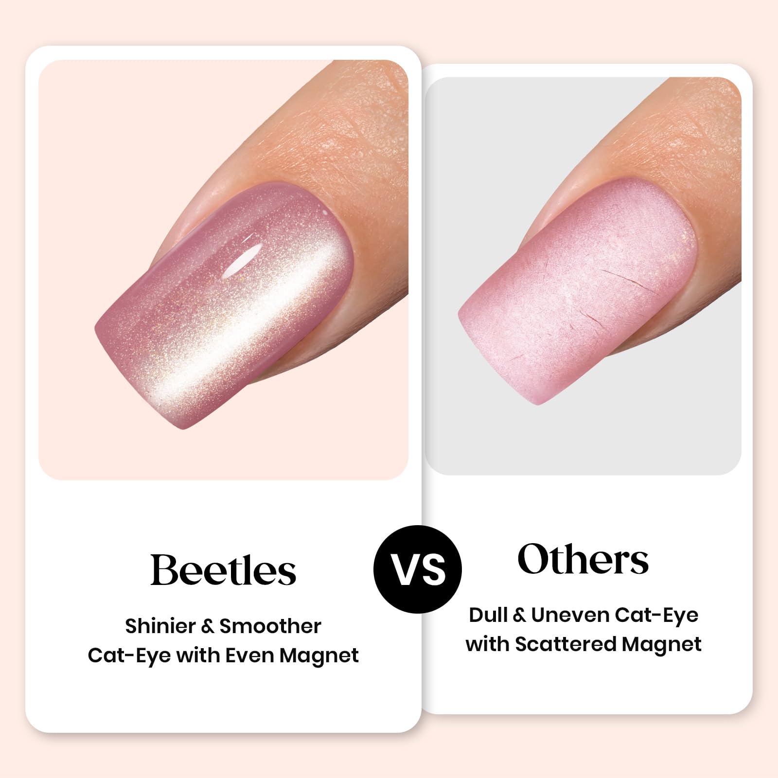 Beetles X Press Cat Eye Ongles verts avec effet oeil de chat, touche moderne et fraîche.