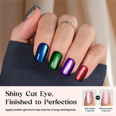 Beetles X Press Cat Eye Ongles violets avec effet oeil de chat, brillance dynamique au quotidien.