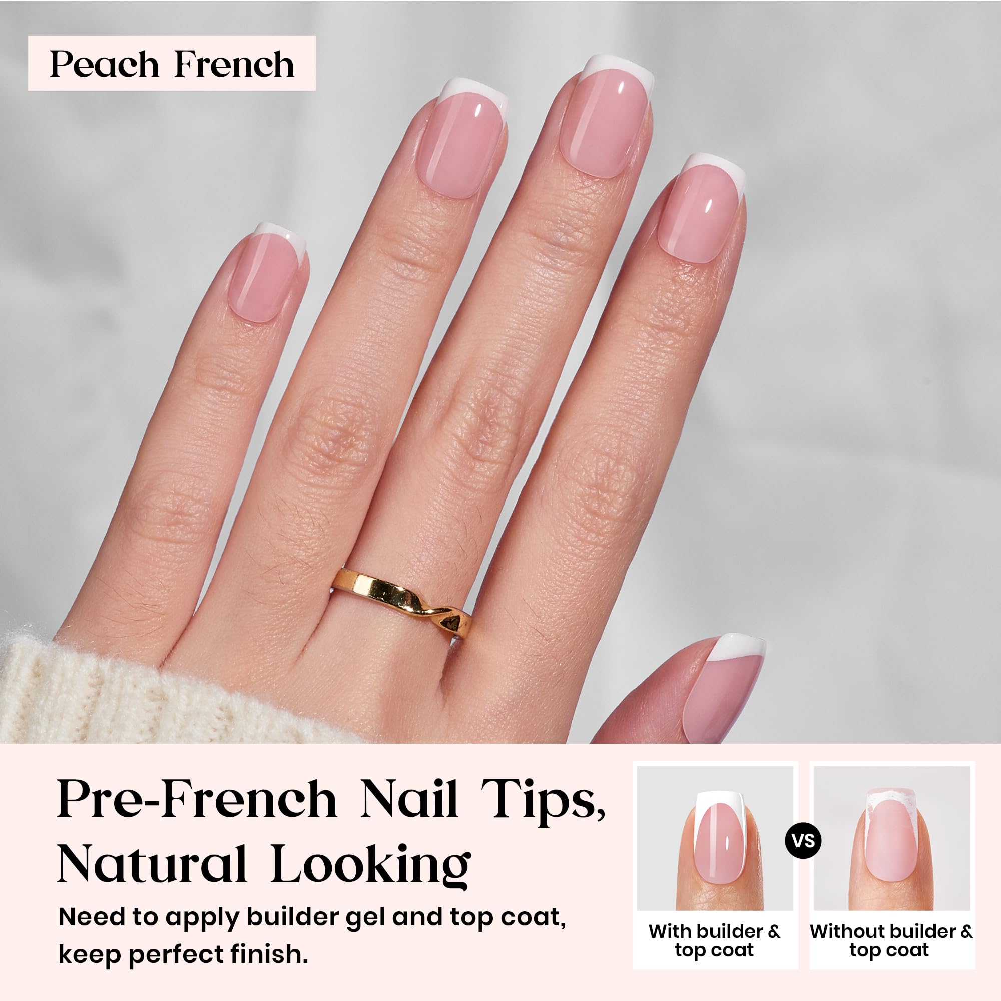 Beetles X Press Plus Ongles rose pâle, finition douce et féminine.