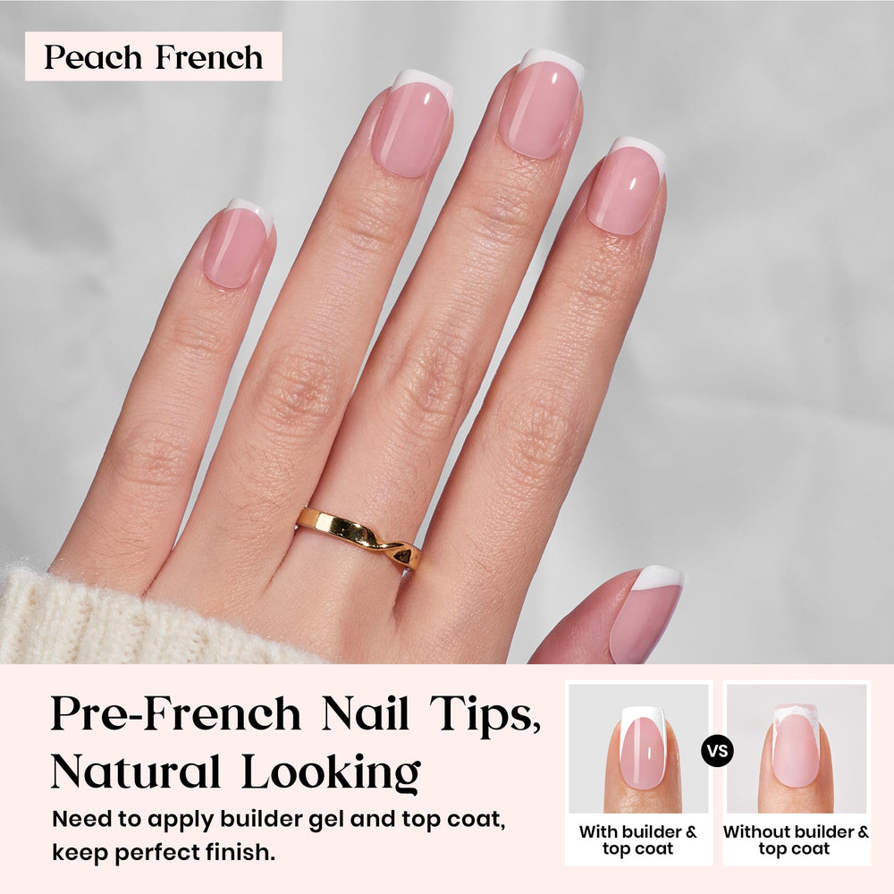 Beetles X Press Plus Ongles rose pâle, finition douce et féminine.