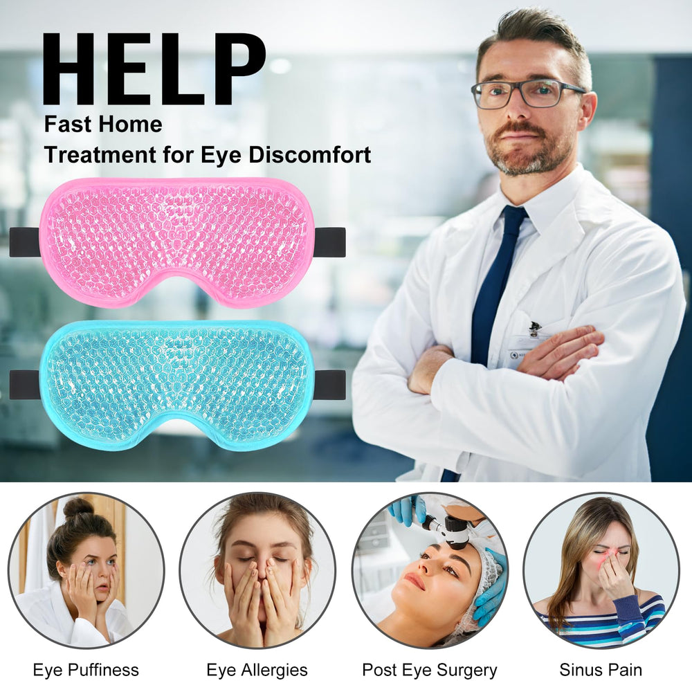 BeeVines masque yeux gel, design double-face pour confort personnalisé