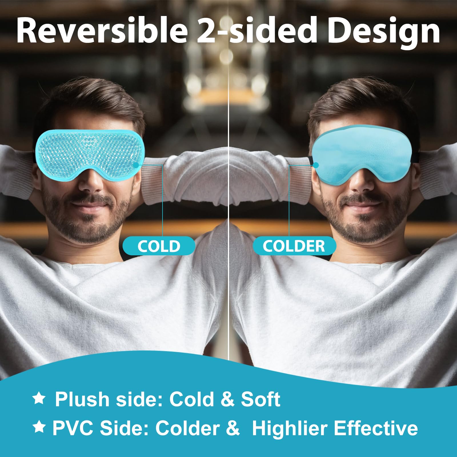 BeeVines Gel Yeux, design réversible pour le froid ou le chaud.