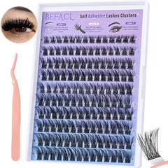 BEFACL cils clusters auto-adhésifs 8 mm pour un look naturel et rapide.