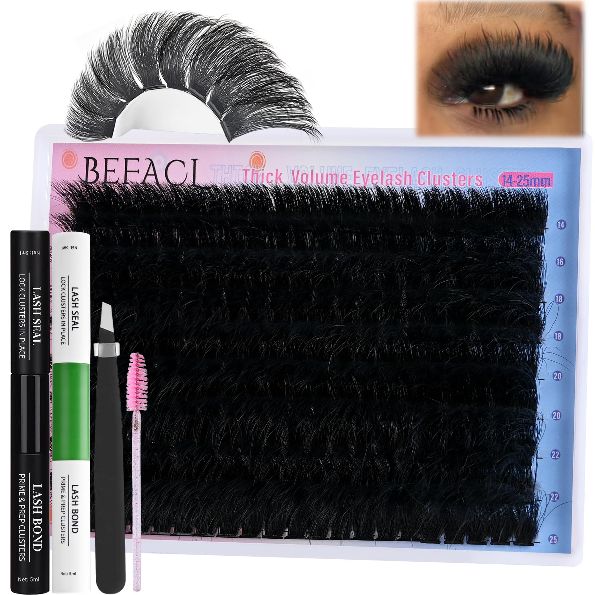 BEFACL ensemble complet kit extension cils 280D pour un rendu salon à domicile